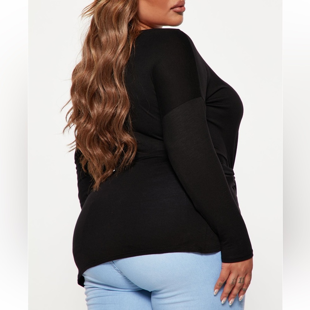 NWOT Fashionova Off The Shoulder Top - Black - Size 1X - Picture 3 of 11